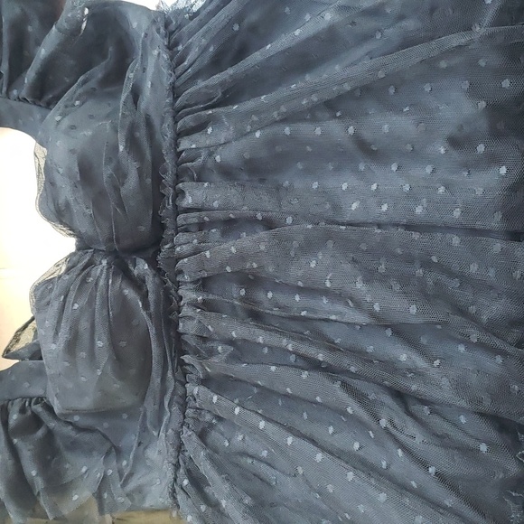 City Vibe Black Sheer Polka Dot Dress Juniors 13 Babydoll Coquette Whimsigoth - Picture 6 of 9